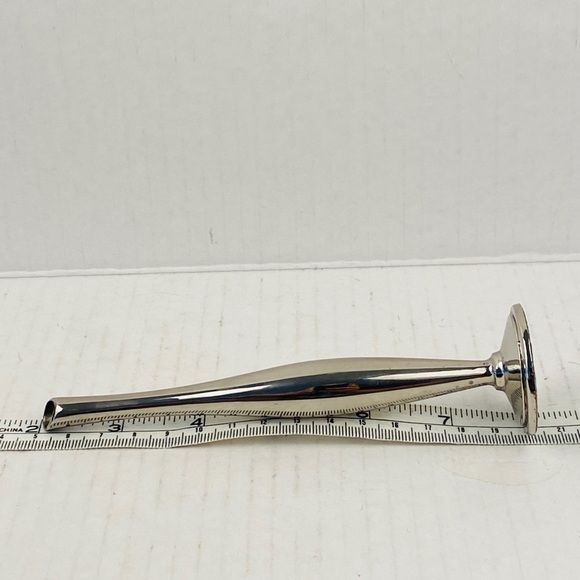 Silver vase Bud vase silver tone slim curved thin flower flowers floral - Picture 11 of 11